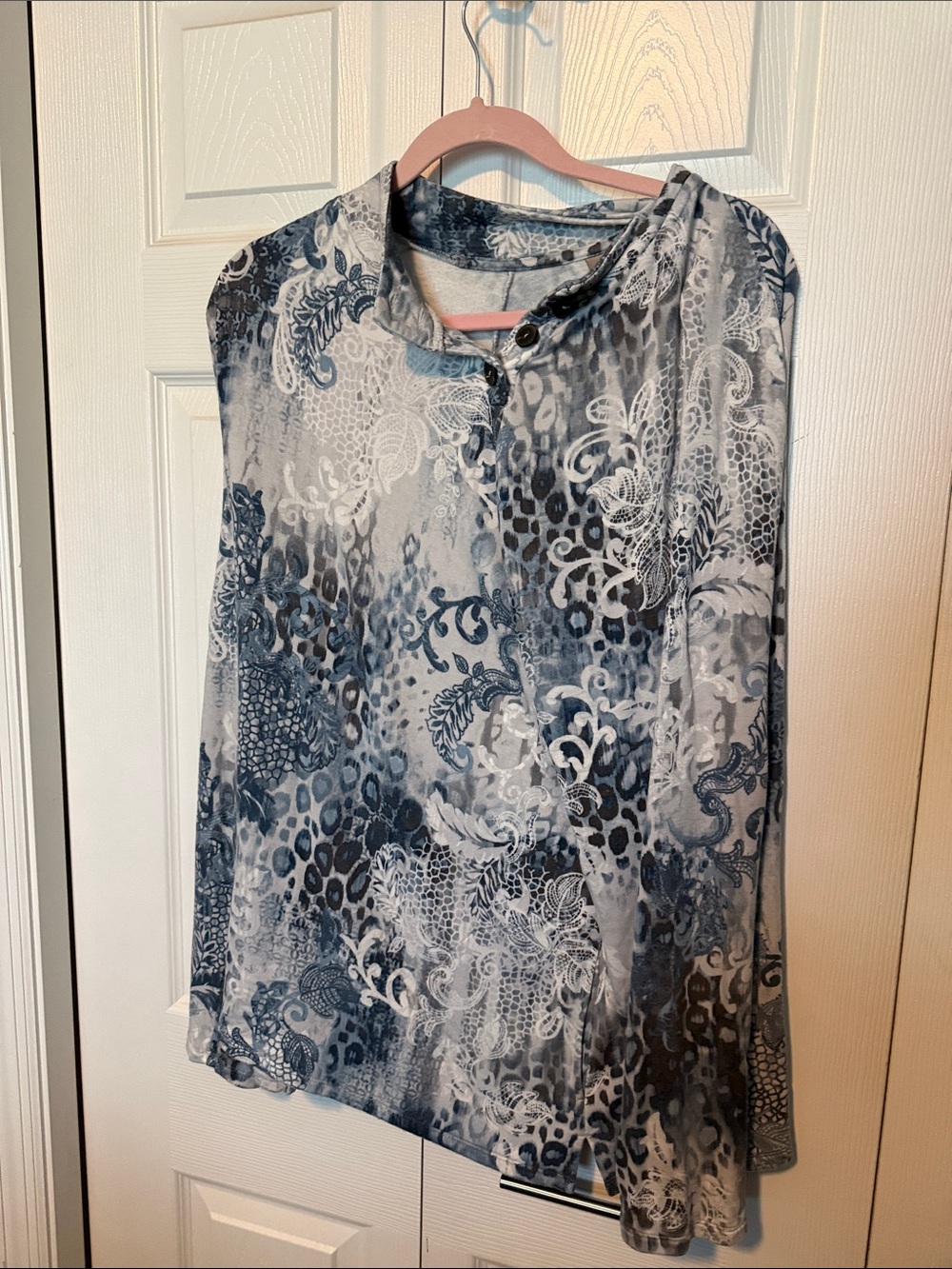 Chico's Blue and White Printed Tunic